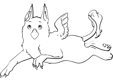 Cute Gryphon Coloring Page